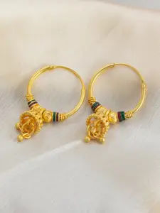 PRIVIU Gold-Plated Dome Shaped Hoop Earrings