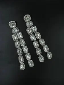 ISHKAARA Stone-Studded Contemporary Drop Earrings