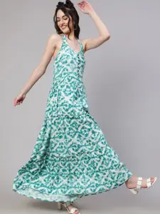 DAEVISH Floral Printed Halter Neck Maxi Dress