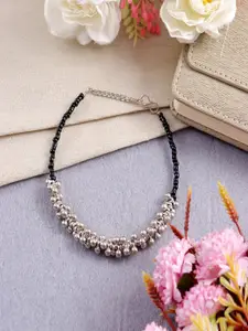 UNIVERSITY TRENDZ Silver Plated Beaded Ghunghroo Anklet
