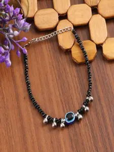 UNIVERSITY TRENDZ Silver Plated Ghungroo & Evil Eye Anklet