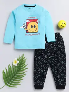 Toonyport Boys Printed Pure Cotton T-shirt With Trousers