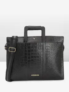 Hidesign Men Textured Leather Laptop Bag