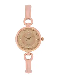 Timex Women Embellished Dial & Bracelet Style Straps Analogue Watch TWEL11425