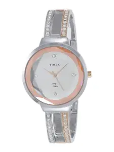 Timex Women Embellished Dial & Stainless Steel Straps Analogue Watch TWEL16304
