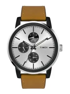 Timex Men Textured Dial & Leather Straps Analogue Watch TWEG18901