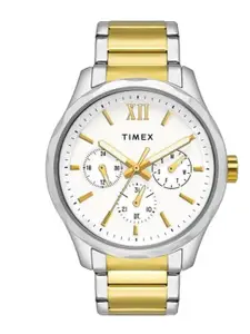 Timex Men Brass Dial Stainless Steel Straps Analogue Watch TW0TG7616