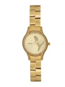 Timex Women Embellished Dial & Bracelet Style Straps Analogue Watch TW0TL9501