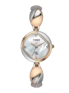 Timex Women Embellished Dial Stainless Steel Bracelet Style Analogue Watch TWEL16301