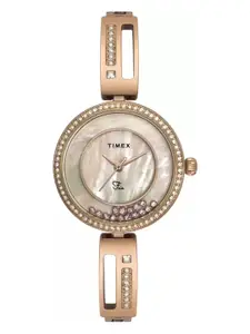 Timex Women Embellished Dial & Bracelet Style Straps Analogue Watch TWEL16501