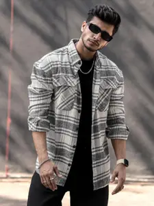 Powerlook India Slim Checked Drop-Shoulder Sleeves Oversized Casual Shirt