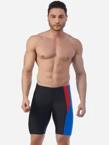 VELOZ Men Printed Jammer Mid Rise Swim Shorts