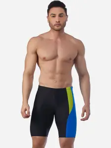 VELOZ Men Colourblocked Mid Rise Swim Shorts