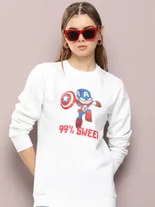 Kook N Keech Marvel Women Captain America Printed Sweatshirt