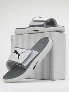 Puma Men Grey Printed SOFTRIDE Sliders