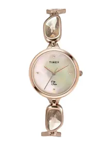 Timex Women Embellished Dial & Stainless Steel Straps Analogue Watch TWEL15902