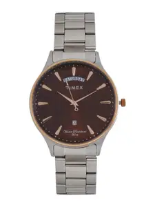 Timex Men Stainless Steel Bracelet Style Straps Analogue Date Aperture Watch TWEG16906