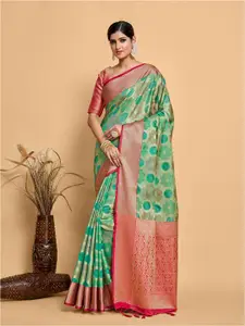 MIMOSA Floral Woven Design Zari Art Silk Banarasi Saree