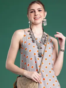 Sangria Geometric Print Top