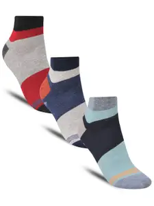 Dollar Socks Pack Of 3 Striped Ankle Length Socks