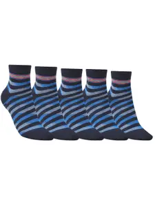Dollar Socks Men Pack Of 5 Striped Cotton Ankle-Length Socks