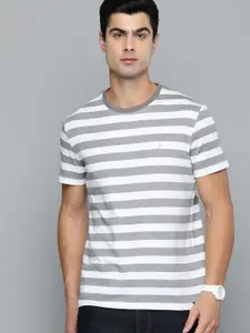 Indian Terrain Striped Pure Cotton T-shirt