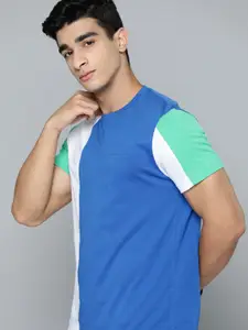 Indian Terrain Colourblocked Pure Cotton T-shirt