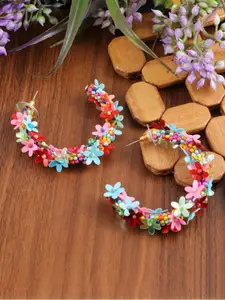 UNIVERSITY TRENDZ Floral Hoop Earrings