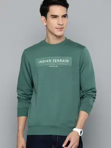 Indian Terrain Brand Logo Printed Round Neck Sweatshirt