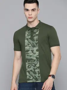 Indian Terrain Camouflage Print Pure Cotton Polo T-shirt