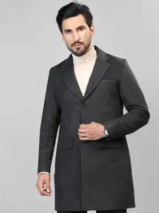 HONNETE Single-Breasted Notched Lapel Longline Overcoat