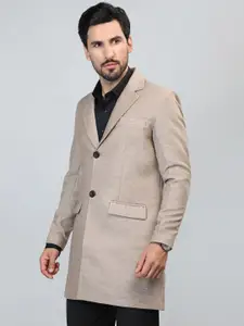 HONNETE Single-Breasted Notched Lapel Longline Overcoat