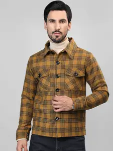 HONNETE Checked Single-Breasted Shirt Style Coat