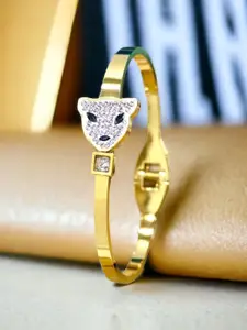 MYKI Gold-Plated Cubic Zirconia Bangle-Style Bracelet