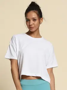 Van Heusen Drop Shoulder Anti Odour UV Protection Cropped Yoga T-shirt