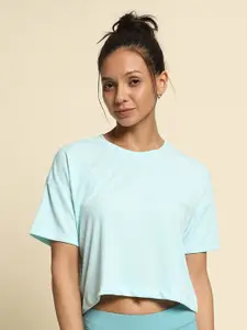 Van Heusen Drop Shoulder Anti Odour UV Protection Cropped Yoga T-shirt