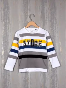 Albion Boys Striped Pure Cotton Pullover Sweatshirt