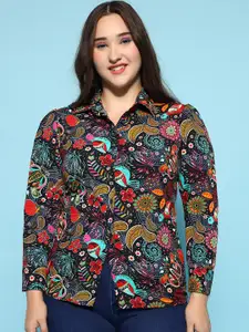 KALINI Plus Size Floral Printed Casual Shirt