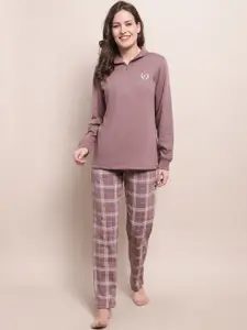 Kanvin Checked High Neck Nightsuit