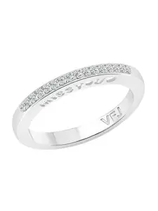 Vighnaharta Silver Plated Cubic Zirconia Studded Adjustable Finger Ring