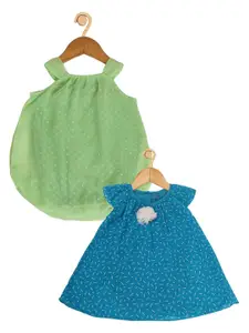 Creative Kids Infants Pack Of 2 Geometric Printed A-Line Dresses