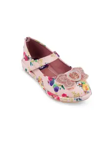BAESD Girls Printed Ballerinas With Embellished Bows
