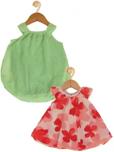 Creative Kids Girls Pack of 2 Self Design A-Line Dress