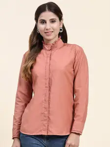 KALINI Mandarin Collar Cotton Casual Shirt