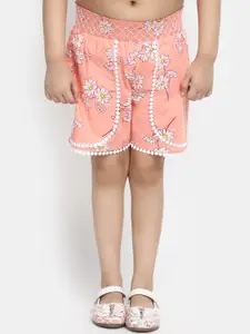 V-Mart Girls Floral Printed Cotton Shorts