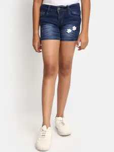V-Mart Girls Mid-Rise Washed Denim Shorts