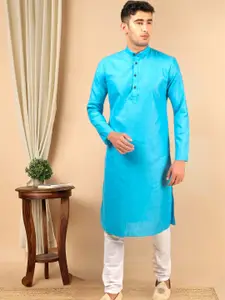 TATTVA Band Collar Long Sleeve Cotton Kurta Set