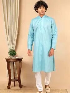 TATTVA Mandarin Collar Long Sleeve Pure Cotton Kurta Set