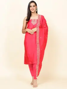 Meena Bazaar Ethnic Motifs Embroidered Unstitched Dress Material