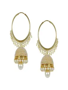 Crunchy Fashion Gold-Plated Dome Shaped Jhumkas Earrings